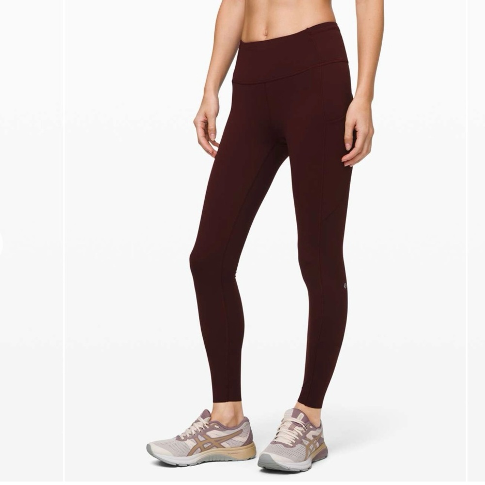 LULULEMON Fast and Free High-Rise Tight 28" *Non-Reflective Brushed Nulux Garnet